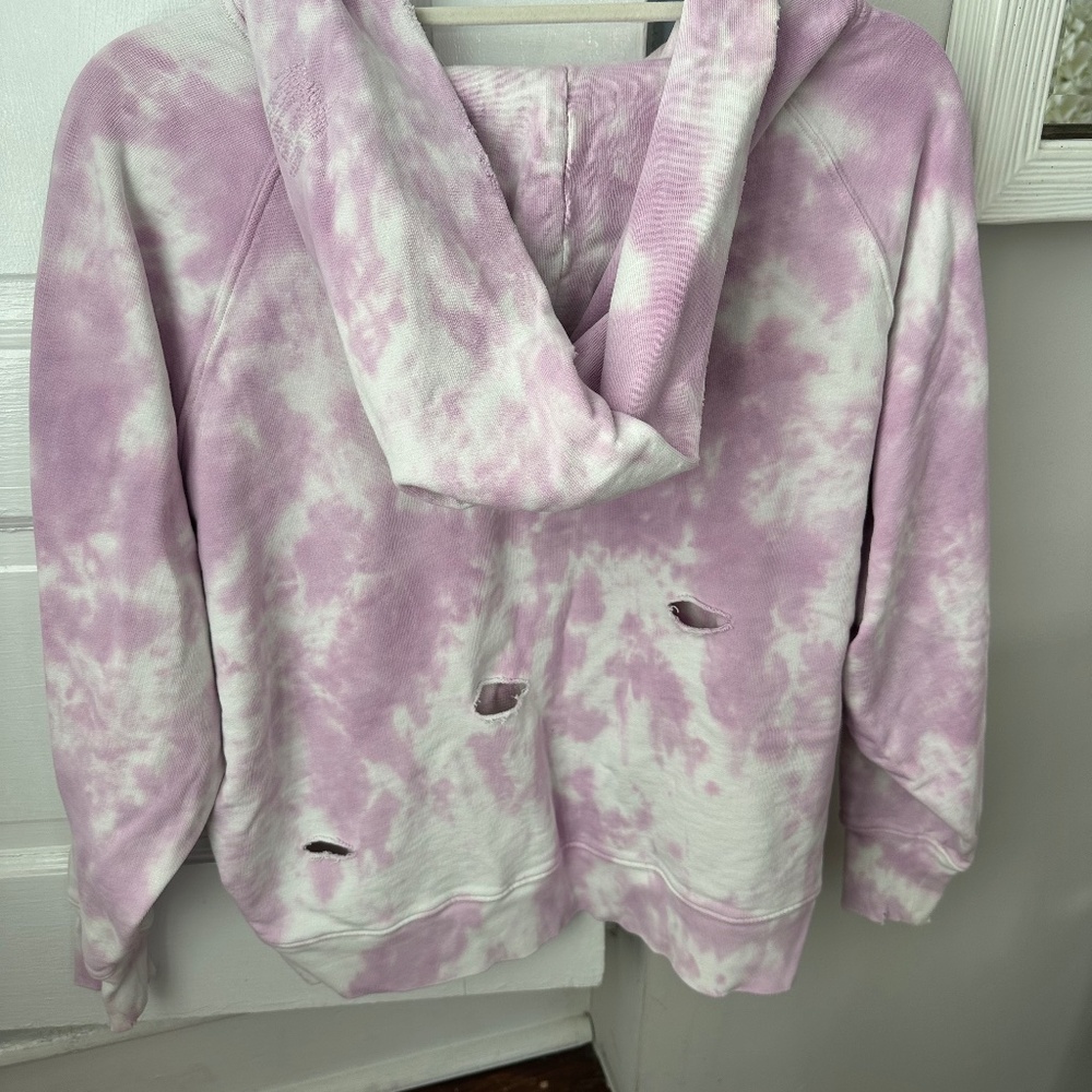 LOVESHACKFANCY Hooded tie-dye lavender sweatshirt - One Size